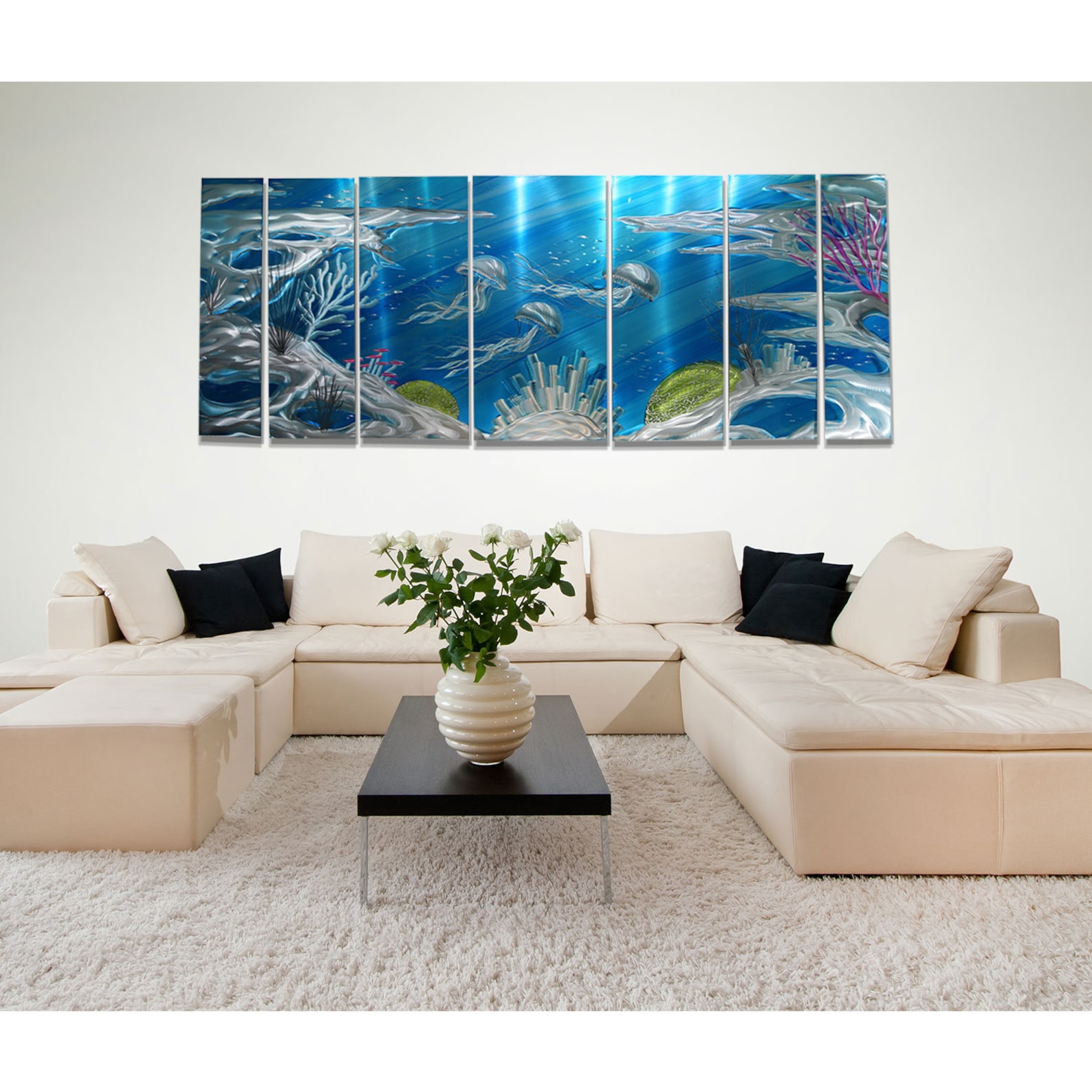 Modern Large Tropical Wall Art Ocean Underwater Painting Etsy