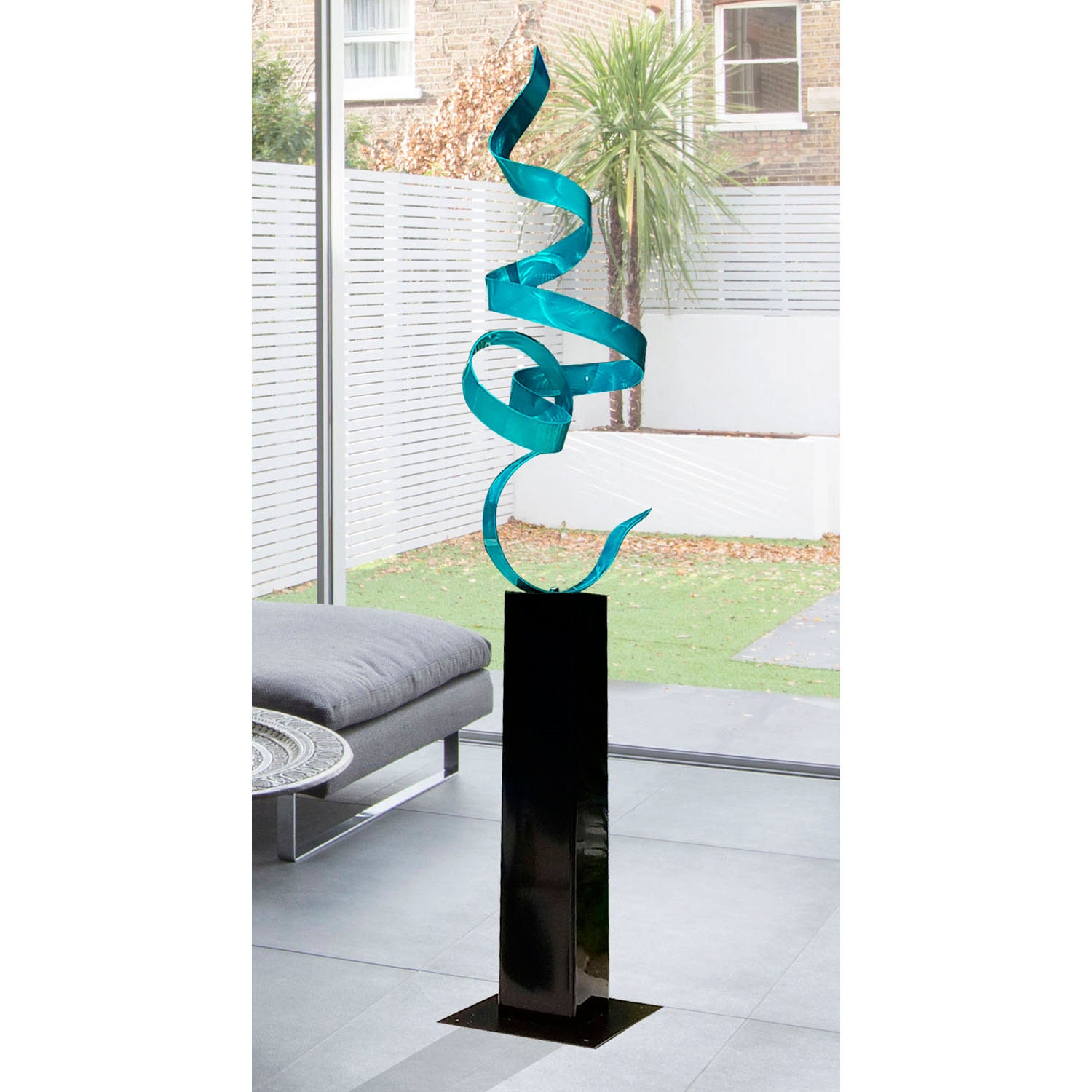 Large Aqua Garden Sculpture Modern Metal Art Sculpture for | Etsy