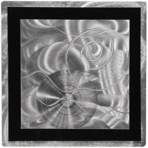Metal Wall Art, Multi Panel Wall Art, Abstract Black & Silver Painting, Large Artwork, Wall Hanging Office Decor Fascination by Jon Allen image 9
