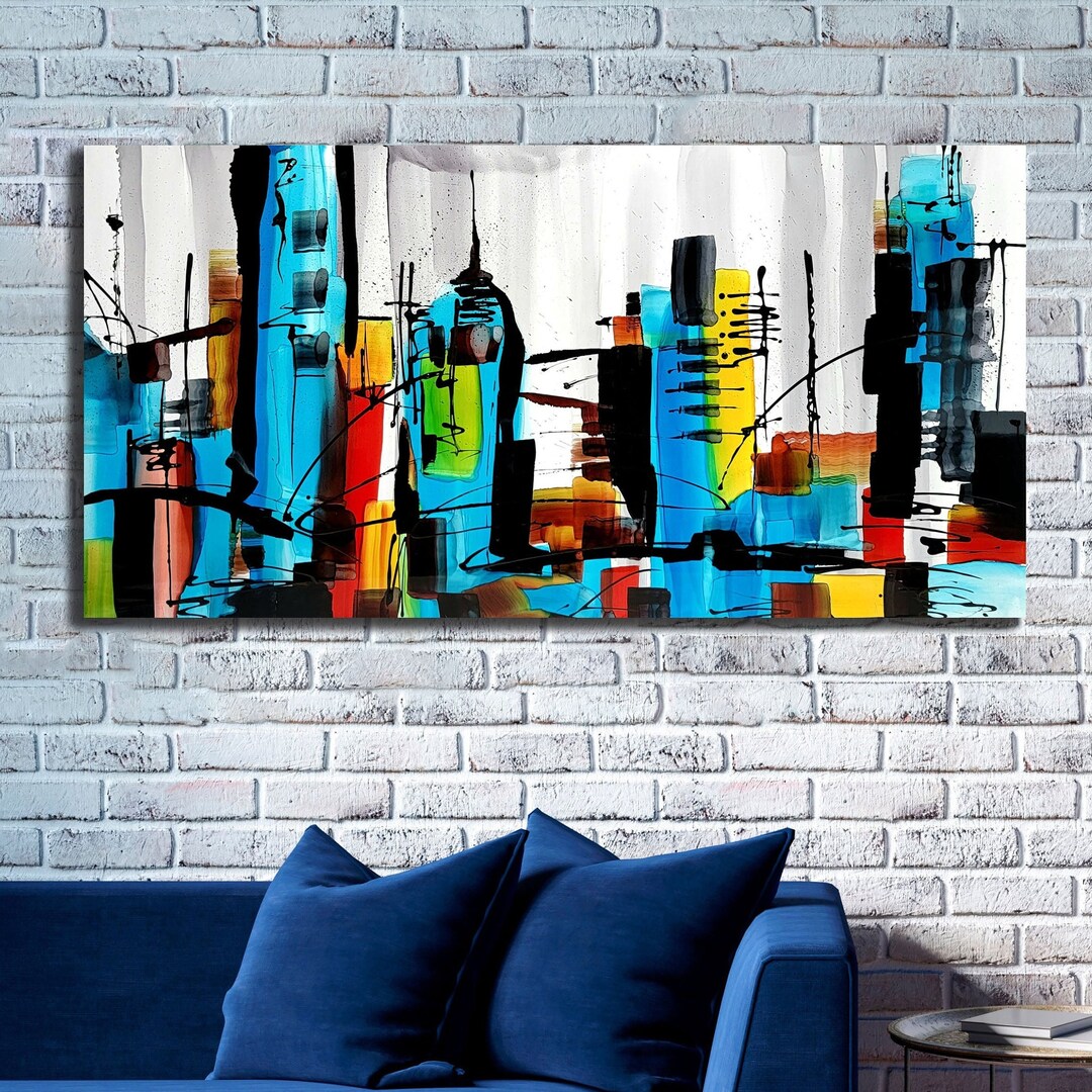 Colorful Abstract Painting Metal Wall Art Home Decor Living Room