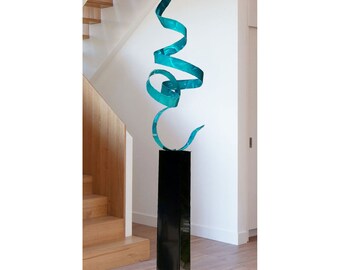 Large Aqua Garden Sculpture Modern Metal Art Sculpture for | Etsy