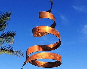 Large Metal Sculpture, Indoor Outdoor Art, Modern Abstract Garden Decor Copper Sculpture- Copper Wisp by Jon Allen