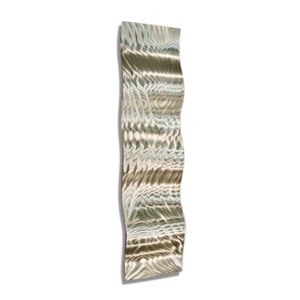 Silver Metal Wall Art, Indoor Art, Modern Metal Art Abstract 3D Wall Sculpture Wall Hanging Office Decor Mercury Wave by Jon Allen image 3