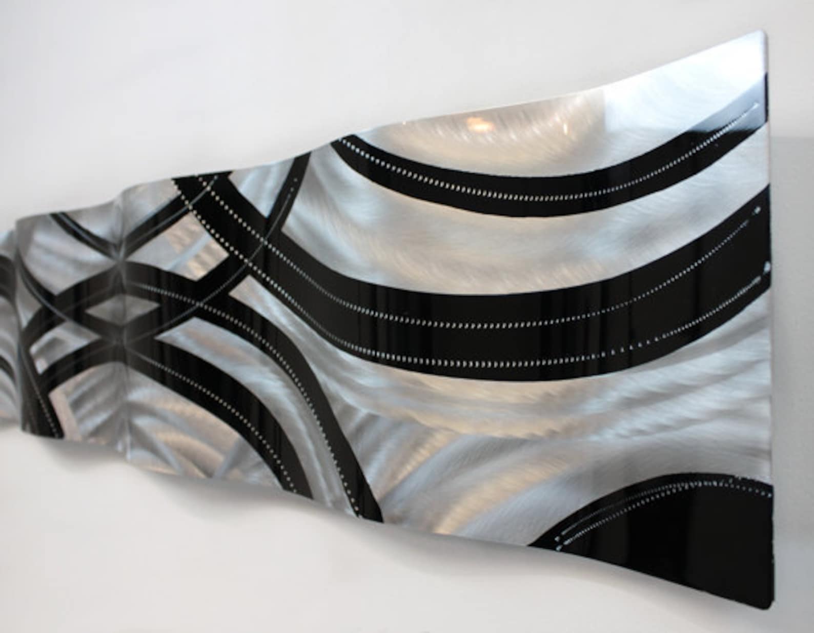 Silver and Black Metal Wall Art Modern Metal Art Abstract 3D Etsy