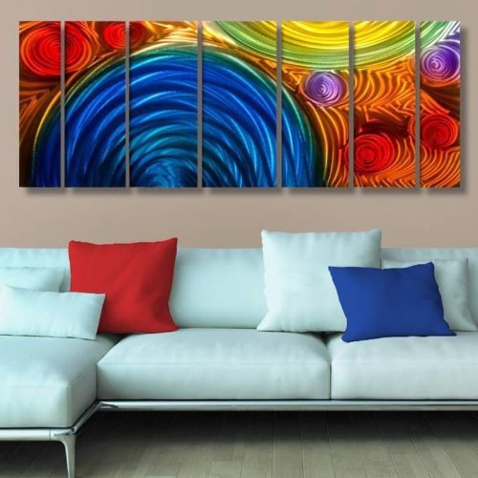 Colorful Metal Wall Art Multi Panel Wall Art Abstract Etsy