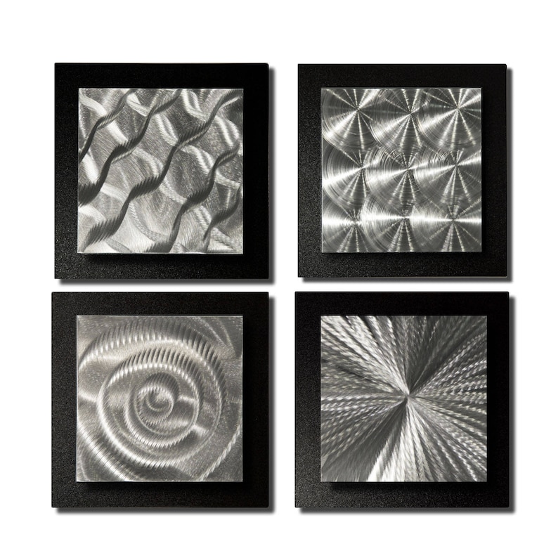 Contemporary Metal Wall Art Multi Panel Wall Art Abstract Etsy