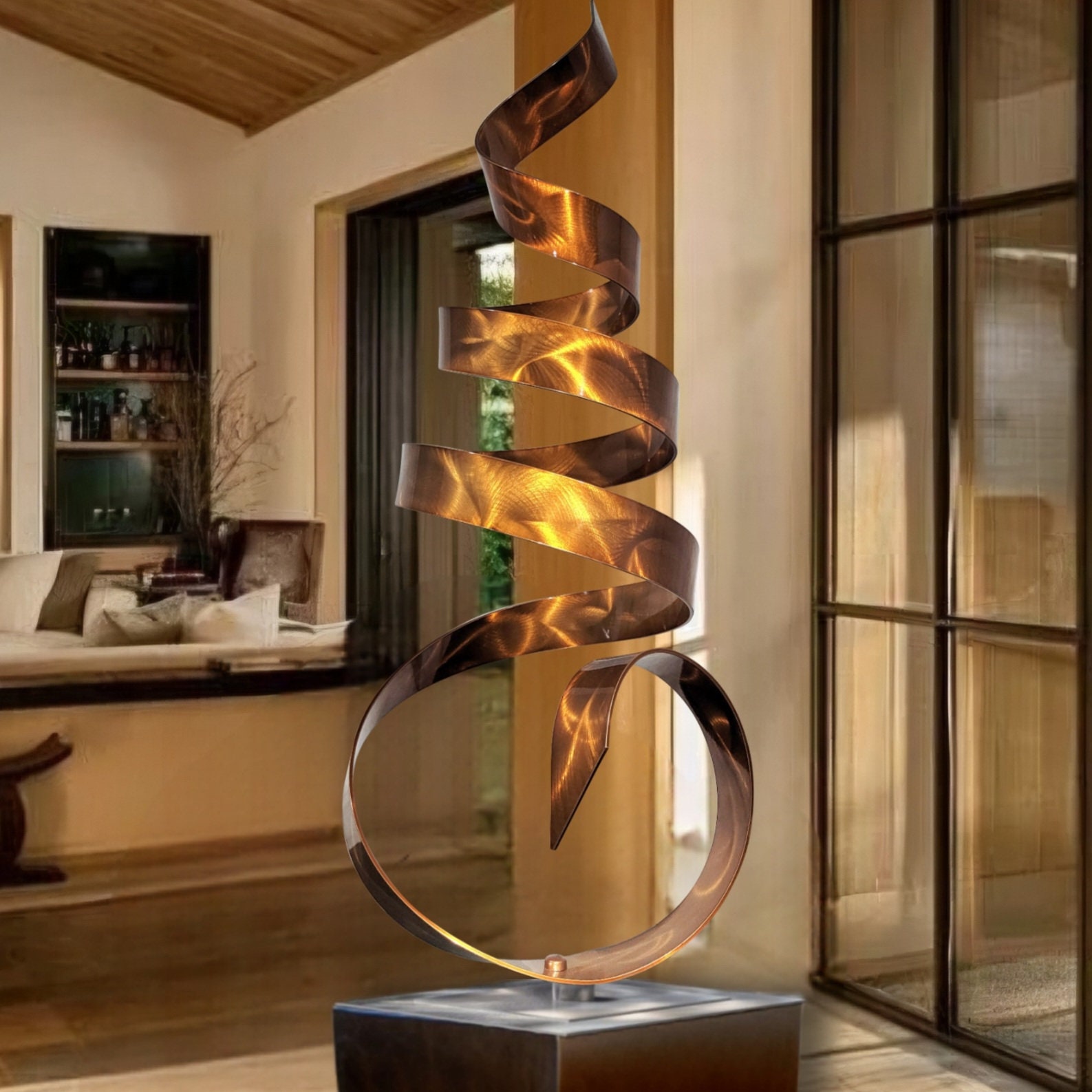 Large Metal Sculpture, Abstract Indoor Outdoor Art, Modern Garden Statue Pool Decor Copper Sea Breeze by Jon Allen - Etsy Large Metal Sculpture, Abstract Indoor Outdoor Art, Modern Garden Statue Pool Decor Copper Sea Breeze by Jon Allen - Etsy