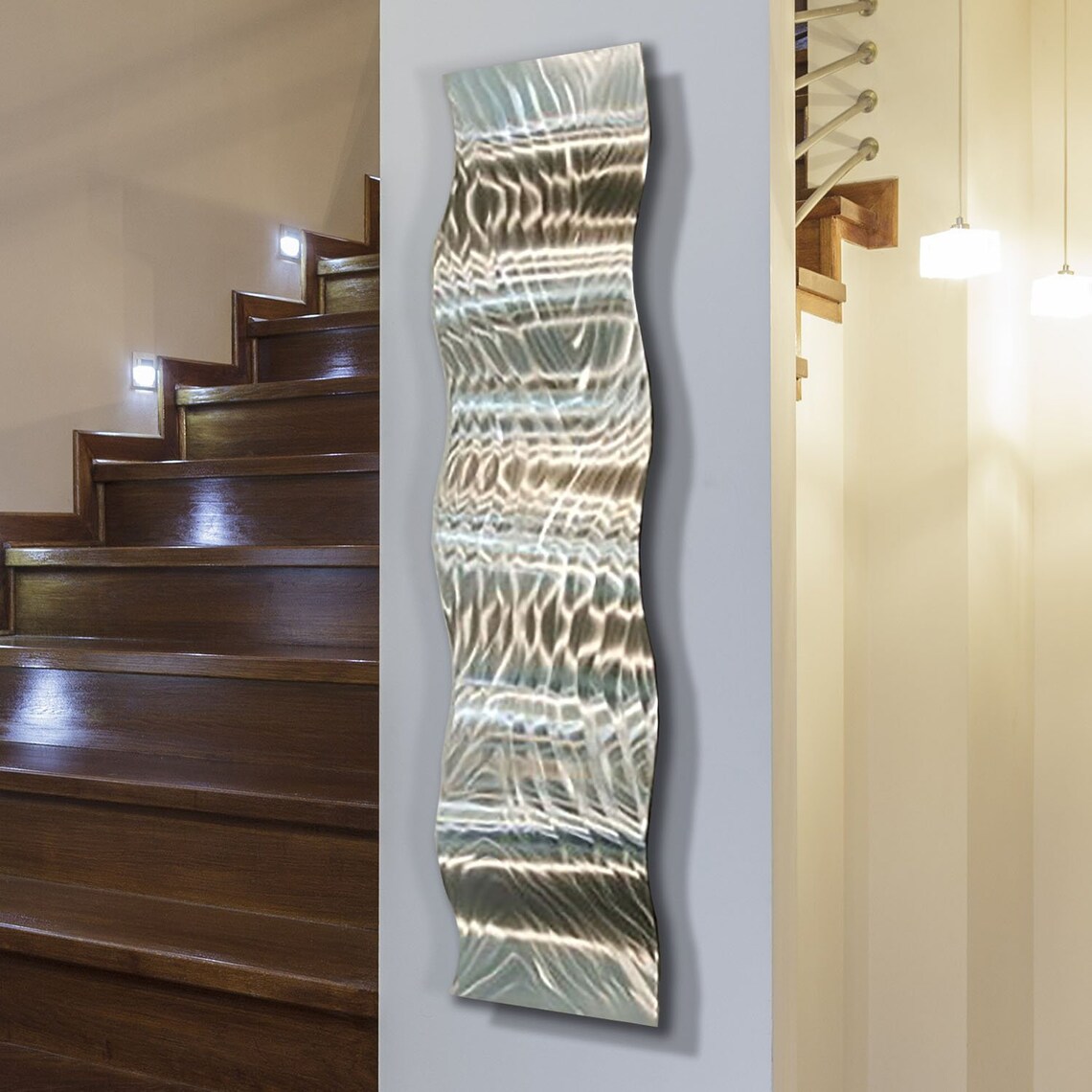 Silver Metal Wall Art Indoor Outdoor Art Modern Metal Art | Etsy UK