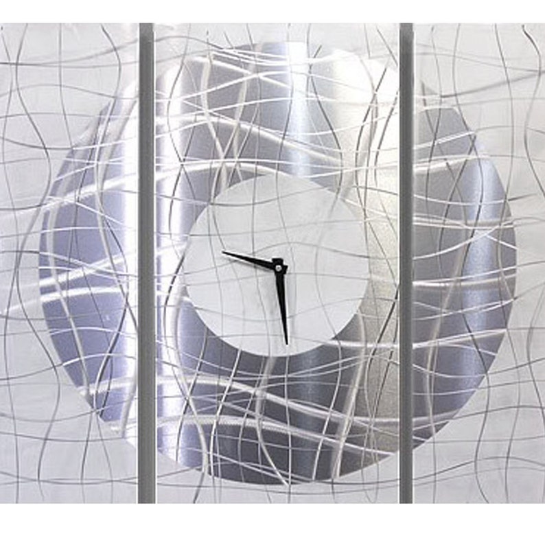 Large Metal Wall Clock Abstract Functional Art Modern Etsy