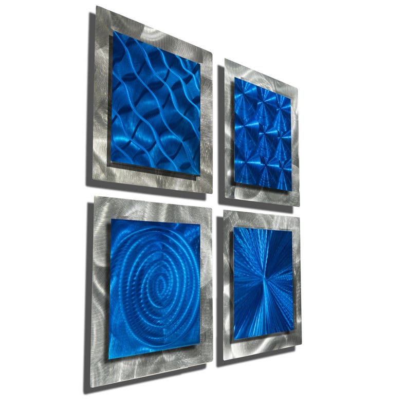 Modern Metal Wall Art Multi Panel Wall Art Abstract Etsy