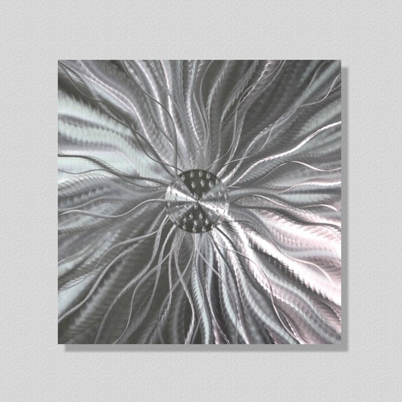 Silver Metal Wall Art Modern Metal Art Abstract Painting Wall Etsy