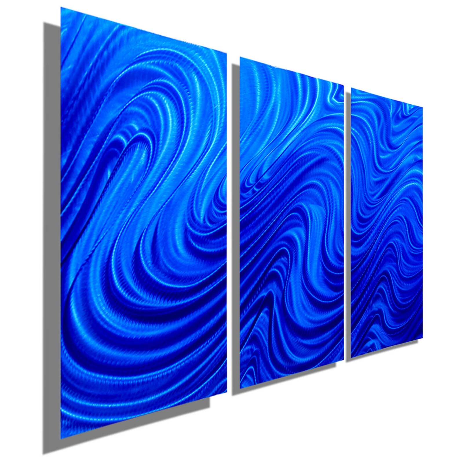 Blue Metal Wall Art Multi Panel Wall Art Abstract Painting Etsy