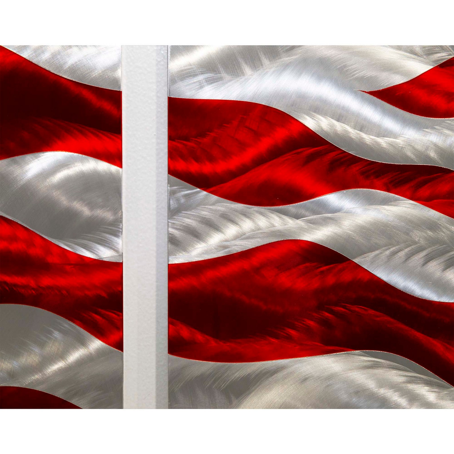 Red & Silver Metal Wall Art Multi Panel Wall Art Abstract Etsy