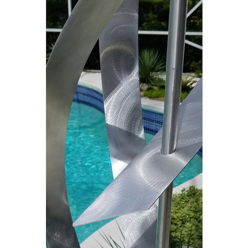 Metal Sculpture, Indoor Outdoor Art, Abstract Garden Decor Large Yard Sculpture Modern Metal Art Silver Centinal by Jon Allen image 4