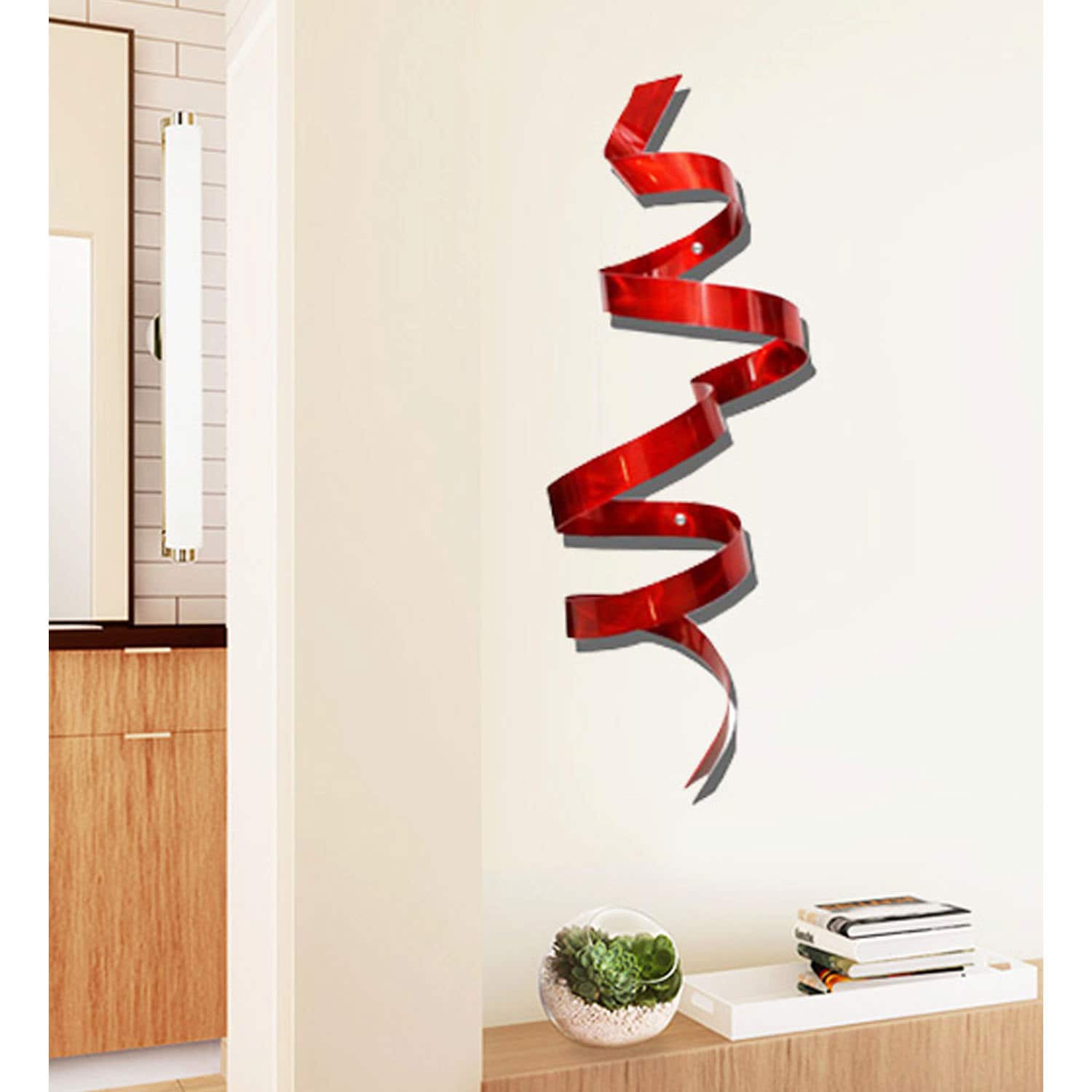 Red Metal Wall Art Indoor Outdoor Art Abstract Wall | Etsy