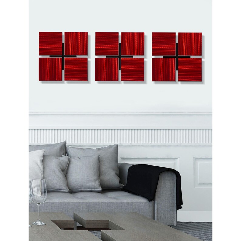 Metal Wall Art Multi Panel Wall Art Abstract Painting Large Etsy