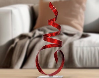 Table Centerpiece Decor, Red Sea Breeze Accent, 18" x 7" x 6" Size Centerpiece Metal Decor, Contemporary Art by Jon Allen