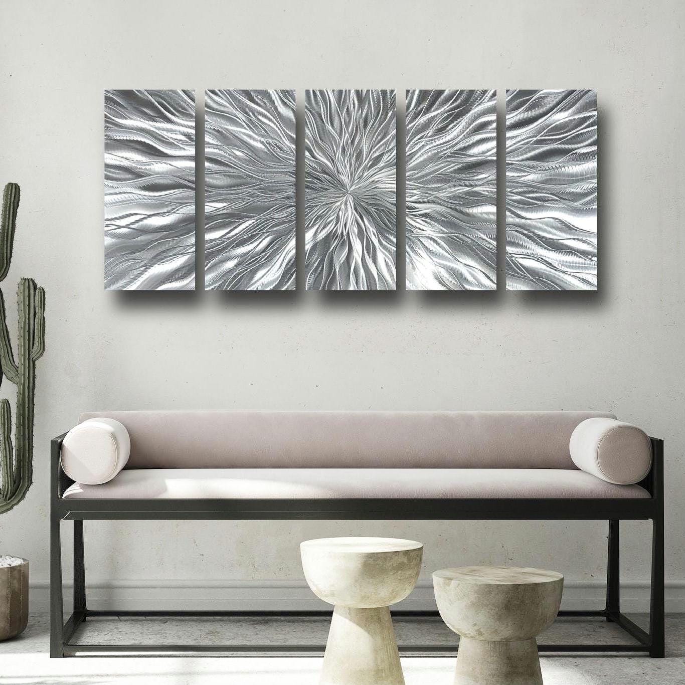 Abstract Metal Wall Art: Silver Vortex Sculpture by Jon Allen - Etsy