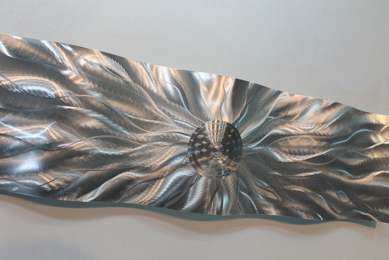 Silver Metal Wall Art Indoor Outdoor Art Modern Metal Art Etsy