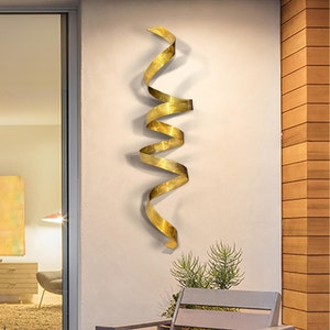 Metal Wall Twist Modern Luxury Metal Wall Décor Living Room Bedroom Office Abstract 3d Wall Sculpture Gold image 3