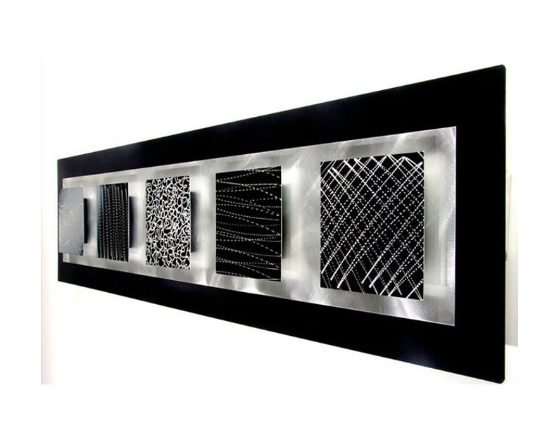 Silver & Black Metal Wall Art Large Wall Art Abstract 3D Etsy