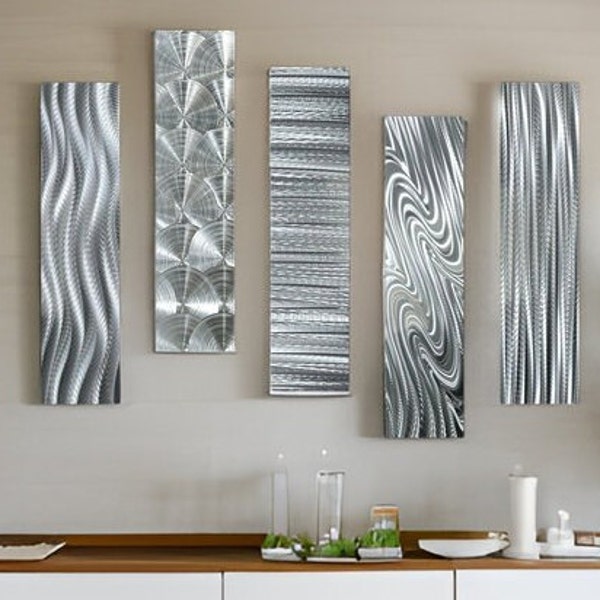 Metal Wall Art, Modern Metal Art Wall Sculpture, Abstract Indoor Outdoor Art - 5 Easy Pieces by Jon Allen