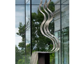 Metal Sculpture, Indoor Outdoor Art, Large Yard Sculpture Modern Metal Art Garden Sculpture - Transitions by Jon Allen