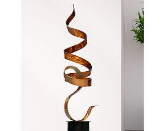 Abstract Metal Sculpture, Indoor Outdoor Art, Large Yard Sculpture Copper Sculpture - Copper Perfect Moment by Jon Allen