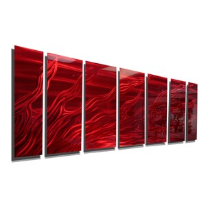 Red Modern Metal Wall Art Abstract Metal Painting Home Decor Accent Bright Bold Colorful Art Dragons Breath by Jon Allen image 2