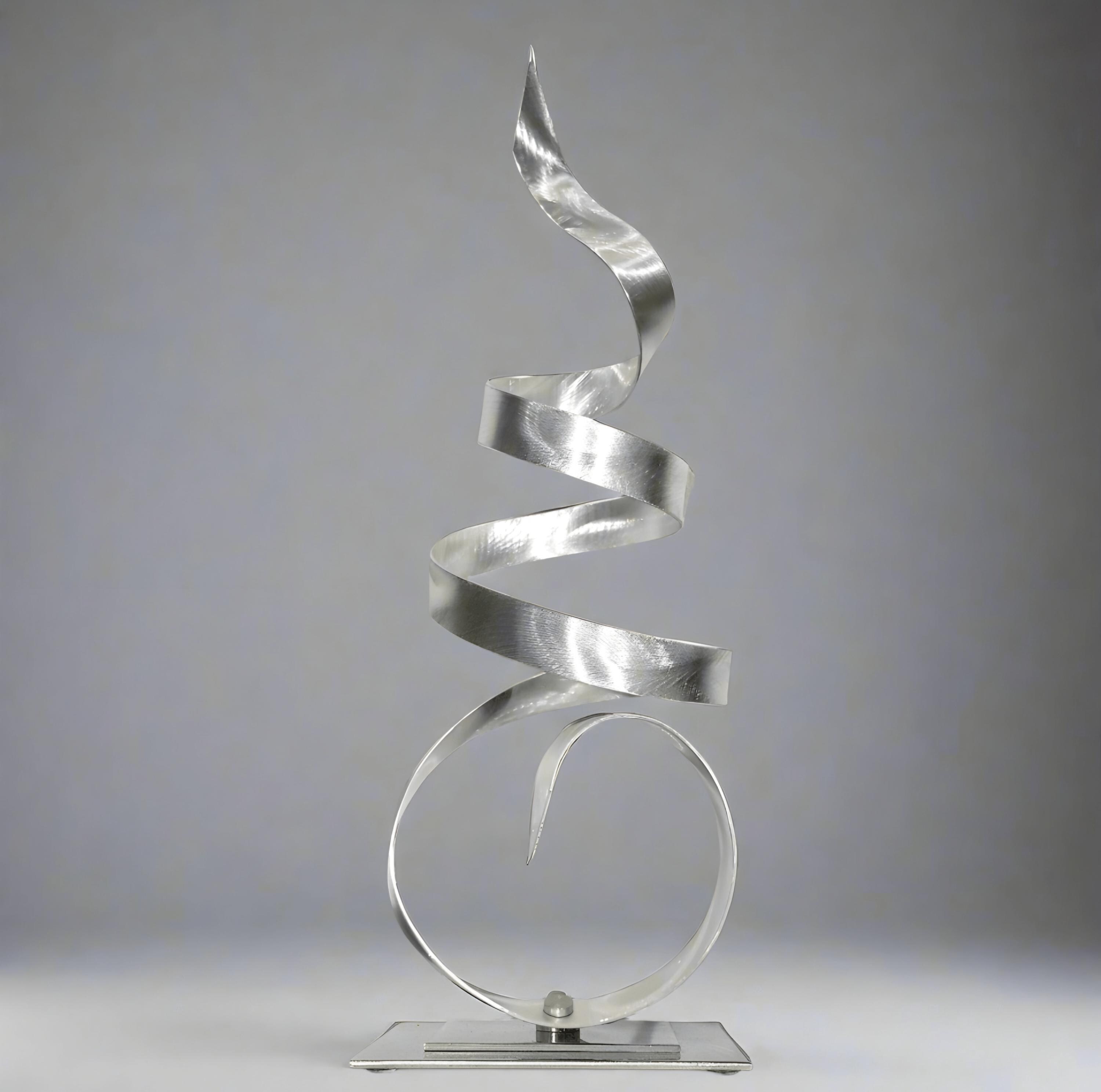 Abstract Centerpiece Art, Silver Sea Breeze Accent, 18 Abstract Centerpiece Art, Silver Sea Breeze Accent, 18
