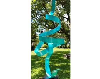 Large Aqua Garden Sculpture Modern Metal Art Sculpture for | Etsy