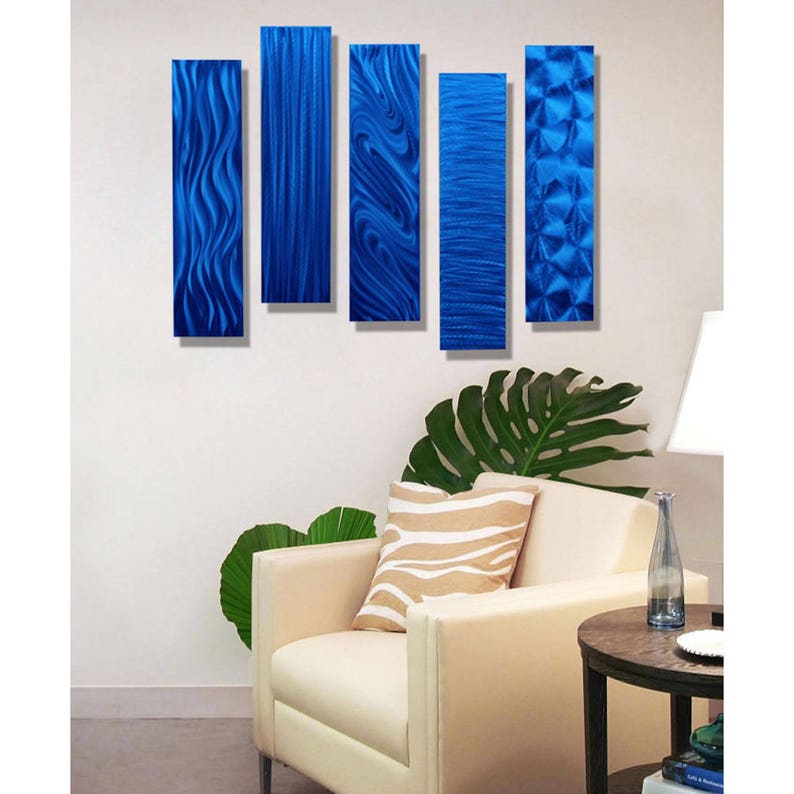 Modern Metal Wall Art Multi Panel Wall Art Abstract Etsy
