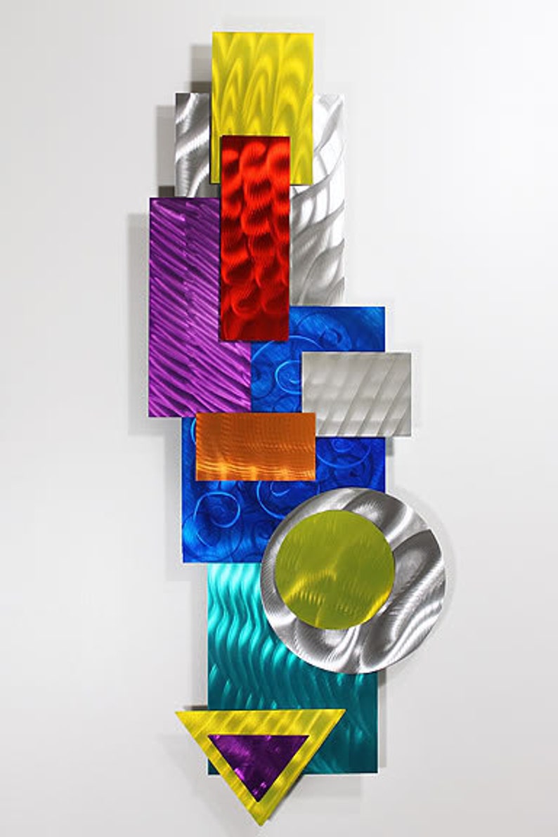 Colorful Abstract Metal Wall Art Multicolor Modern Wall | Etsy