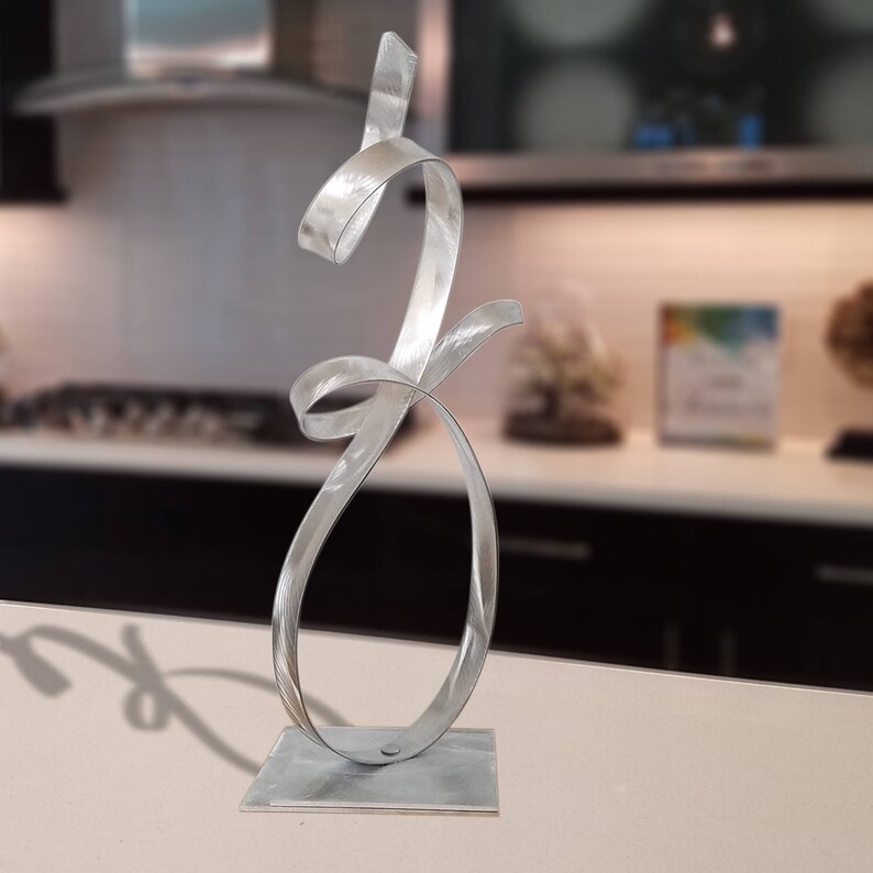 Metal Sculpture Modern Centerpiece Indoor Outdoor Art Coffee Etsy