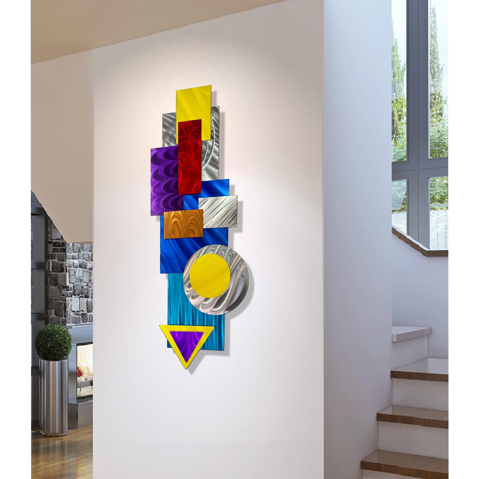 Multi Color Metal Wall Art Large Geometric Art Abstract 3D Etsy