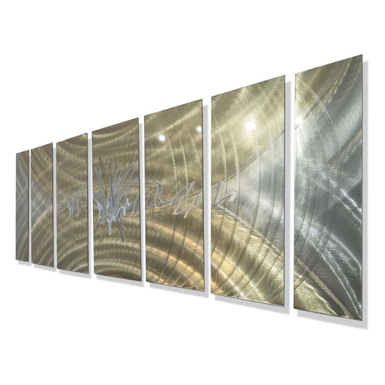Gold & Silver Modern Metal Painting Abstract Metal Wall Art Etsy