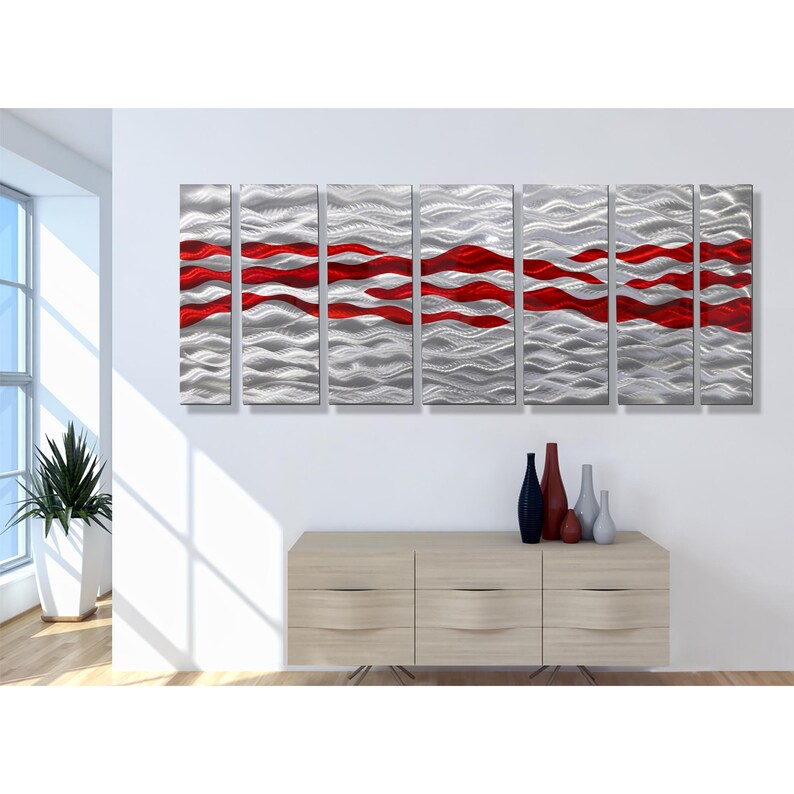 Abstract Painting Metal Wall Art Multi Panel Wall Art Large Etsy