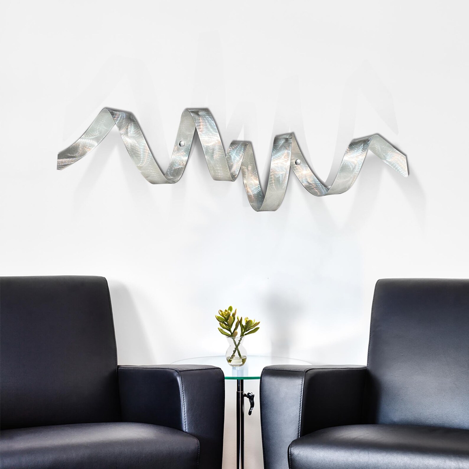 Silver Metal Wall Art Indoor Outdoor Art Abstract Art 3D Etsy