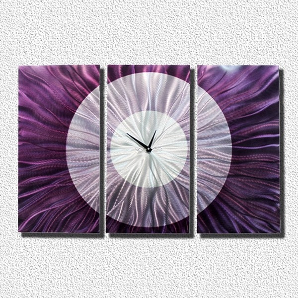 Purple Clock Etsy