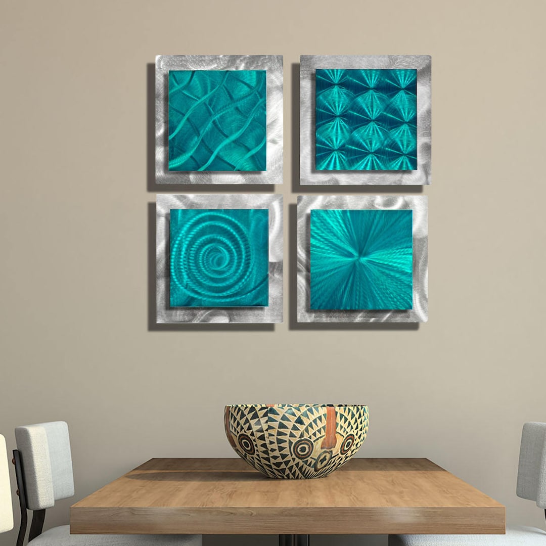 Modern Metal Wall Art, Multi Panel Wall Art, Abstract Painting, Large