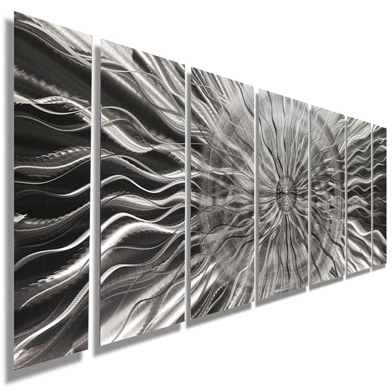 Contemporary Silver Wall Sculpture Modern Metal Wall Art Etsy