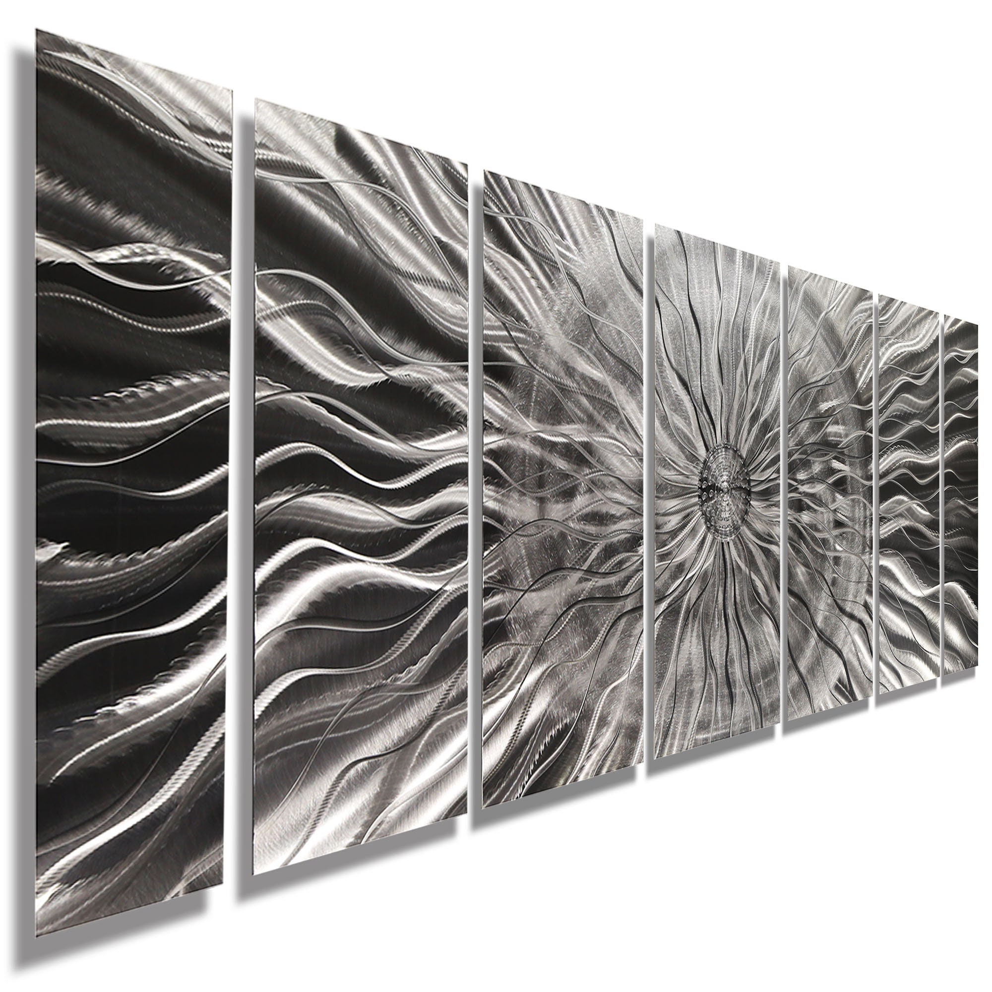 Contemporary Silver Wall Sculpture Modern Metal Wall Art Etsy