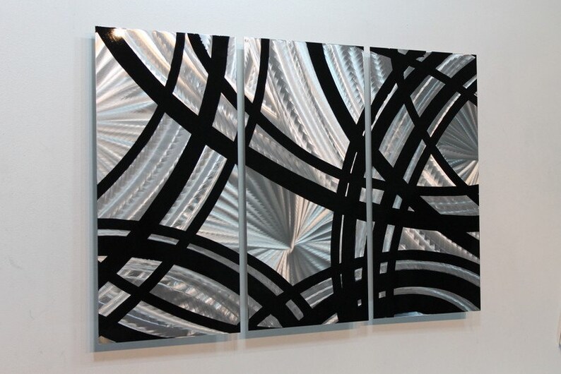 Modern Metal Wall Art Multi Panel Wall Art Abstract Etsy