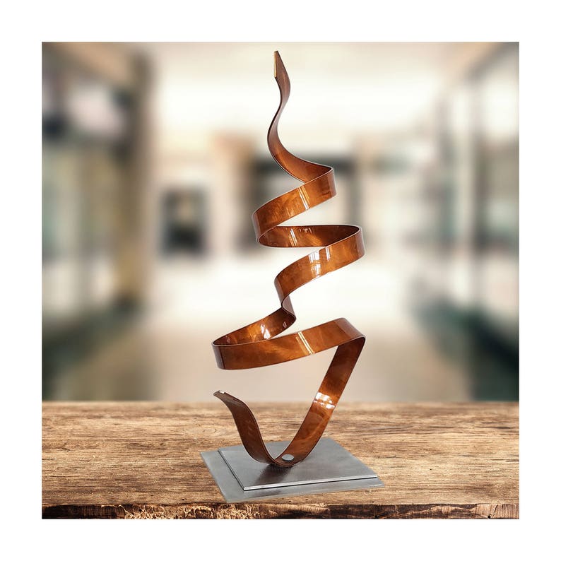 Copper Modern Metal Art Abstract Mantel Desk Table or Etsy