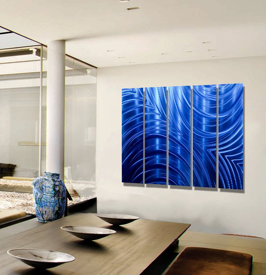 Abstract Painting Metal Wall Art Multi Panel Wall Art Large Etsy