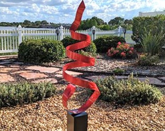 Large Metal Sculpture, Abstract Indoor Outdoor Art, Modern Garden Statue Pool Decor - Copper Sea Breeze by Jon Allen