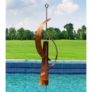 Metal Sculpture, Indoor Outdoor Art, Abstract Garden Sculpture, Modern Copper Sculpture 94" Tall - Copper Maritime Massive by Jon Allen