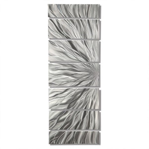 Large Metal Wall Art, Multi Panel Wall Art, Indoor Outdoor Art, Abstract Wall Hanging Sculpture Silver Plumage by Jon Allen image 8