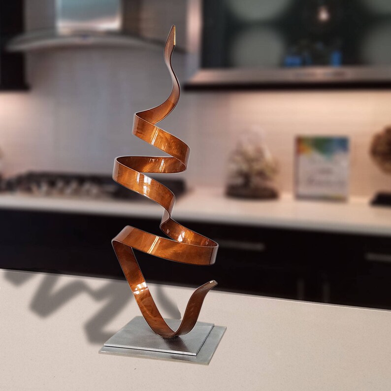 Copper Modern Metal Art Abstract Mantel Desk Table or Etsy