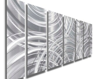 Statements2000 Metal Wall Art, Large Artwork, Silver Painting, Indoor Outdoor Art, Abstract Office Decor Wall - Moving Forward by Jon Allen